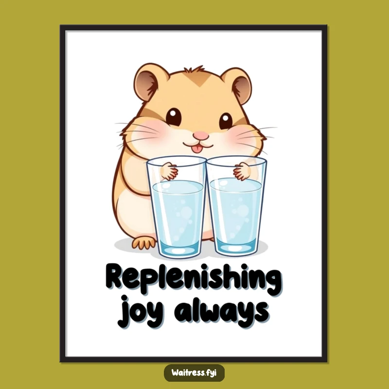 Funny Kawaii Hamster Digital Art: Instant Care Decor Funny Gift