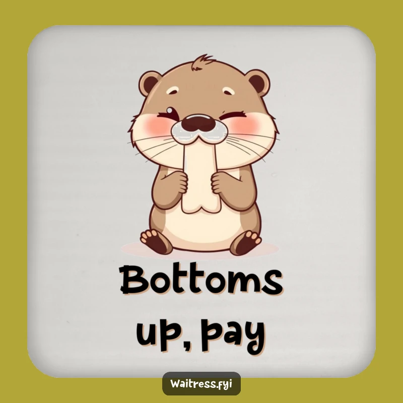 Funny Otter Bill Wink Coaster - Hilarious Drink Protector for Bar Lovers Gift