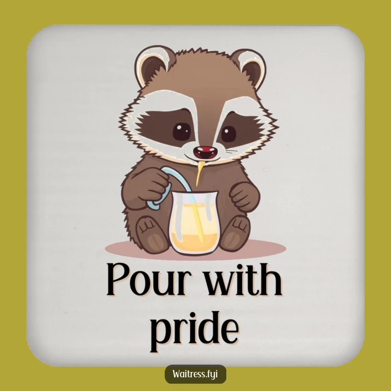 Funny Badger Coaster - Perfect Pour Protection - A Hilarious Drink Funny Gift!