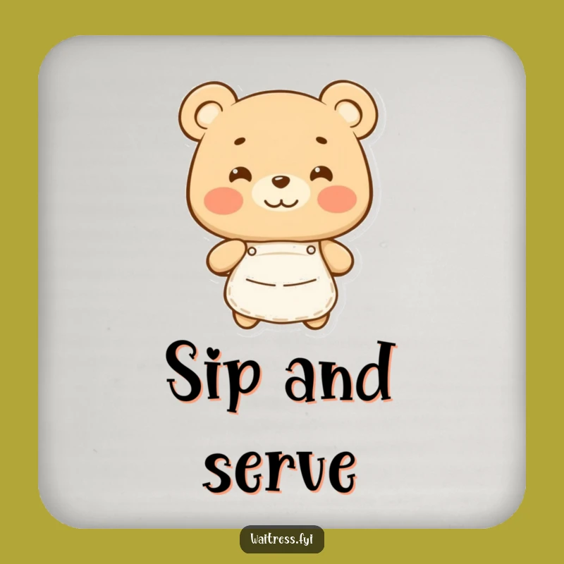 Funny Bear Apron Coaster: Protect Your Table with Humorous Warmth