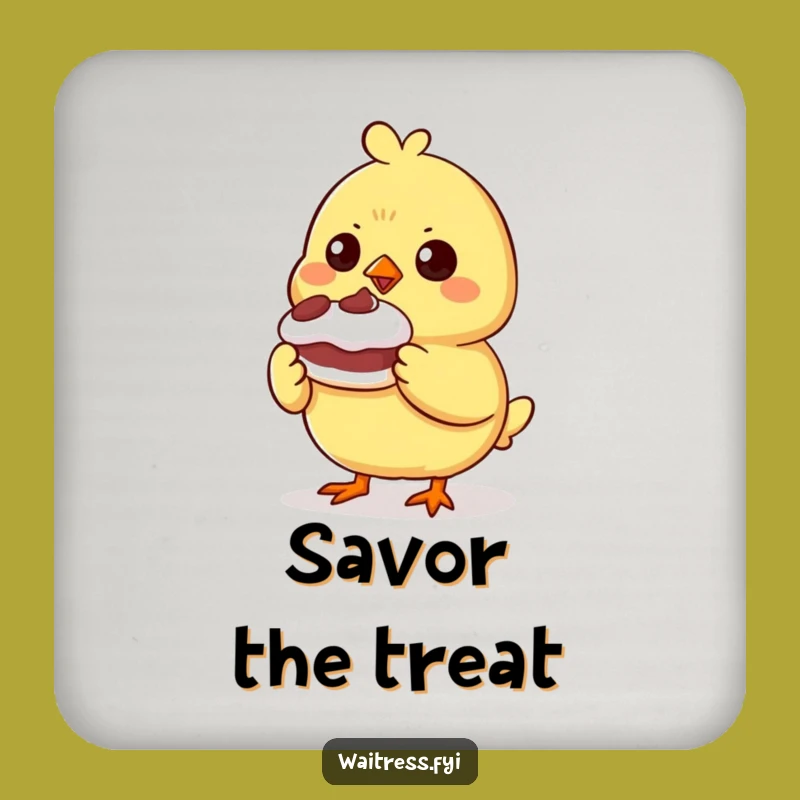 Funny Chick Dessert Coaster - Proud Character Table Protector, Fun Gift