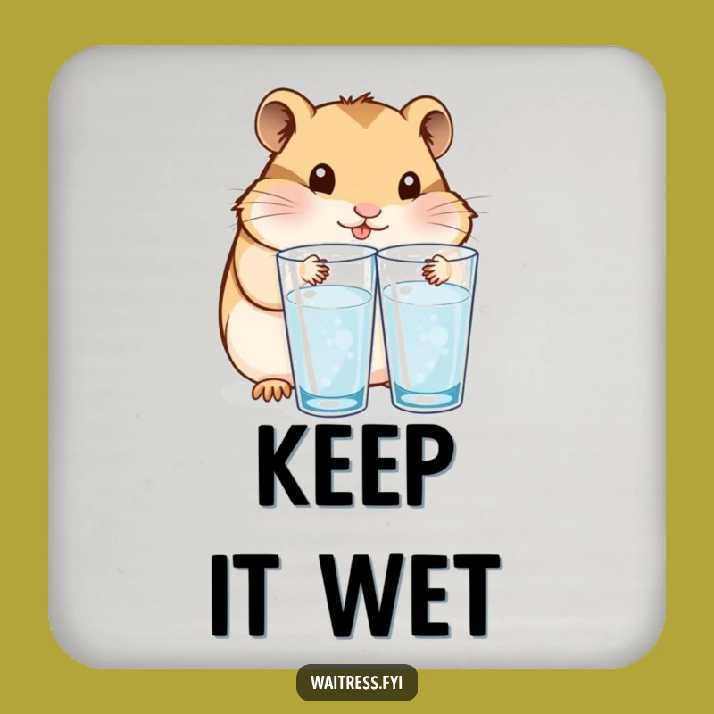 Funny Kawaii Hamster Coasters: Hydration Station Funny Gift