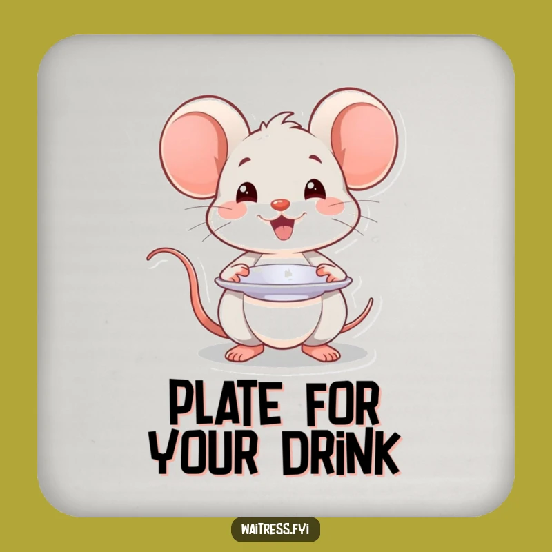Funny Kawaii Mouse Chef Coasters: Protect Surfaces with Cute Mouse Style, Set of Funny Gifts!