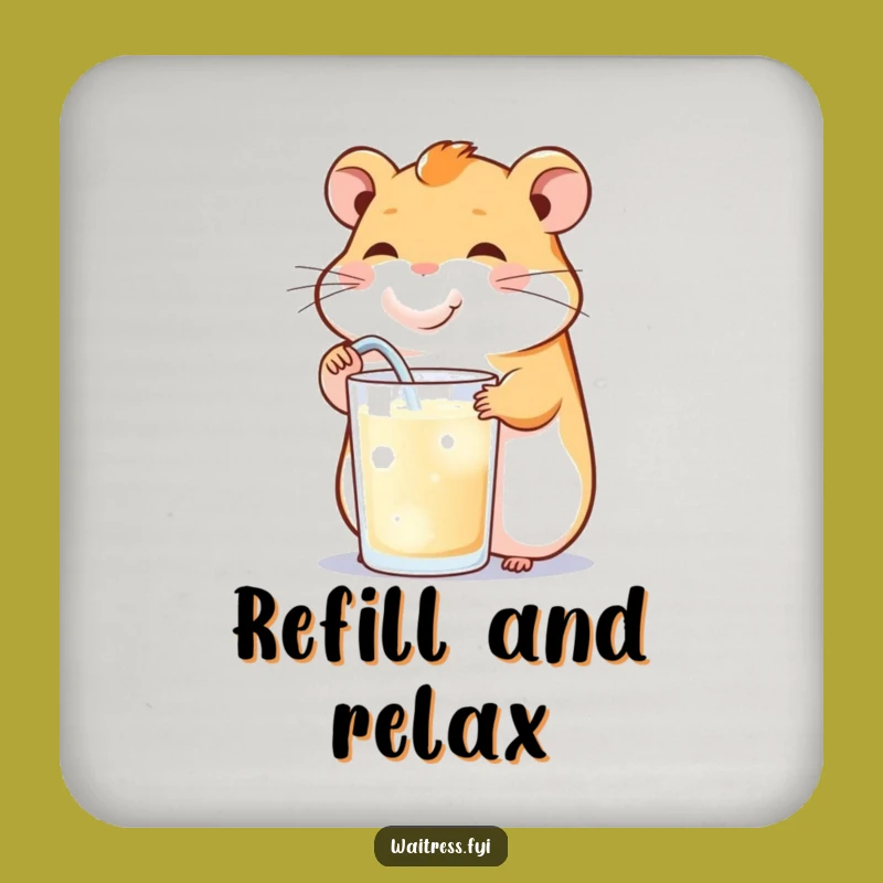 Funny Hamster Refill Coaster - Protect Surfaces with Cheer