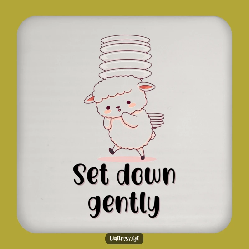 Funny Sheep Plate Struggle Coasters: Protect Surfaces Adorably, Cute Gift Set
