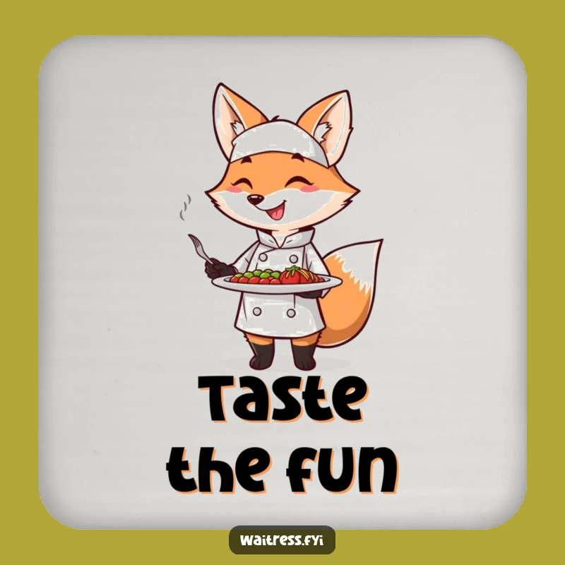Funny Fox Chef Coasters: Chic Table Set, Perfect Funny Gift for Foodies