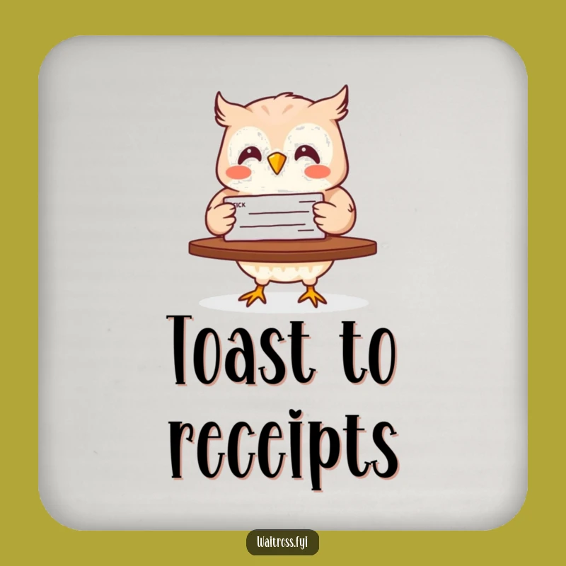 Funny Owl Check Delivery Coasters: Protect Surfaces, Earn Laughs