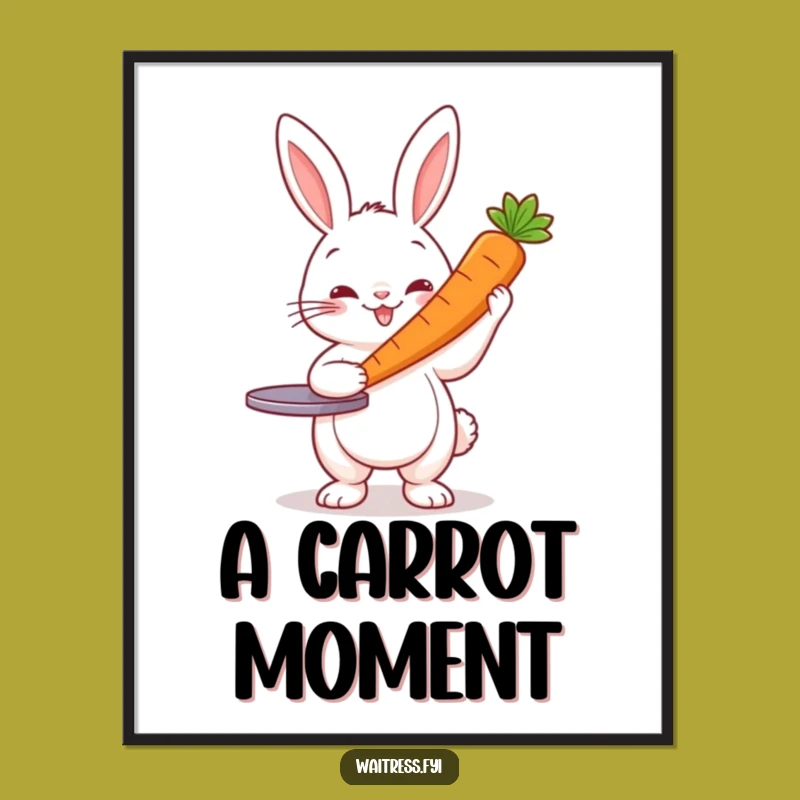 Funny Rabbit Server Poster: Bunny Carrot Art Print, Humorous Wall Decor for Cute Spaces