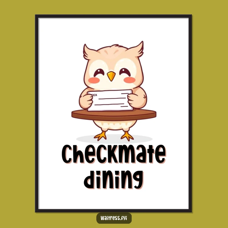 Funny Owl Check Delivery Poster: Hilarious Art for Your Office