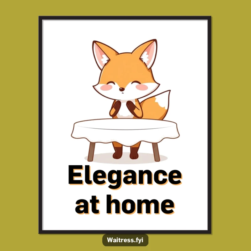 Funny Fox Curtsy Poster - Whimsical Polite Art for Walls