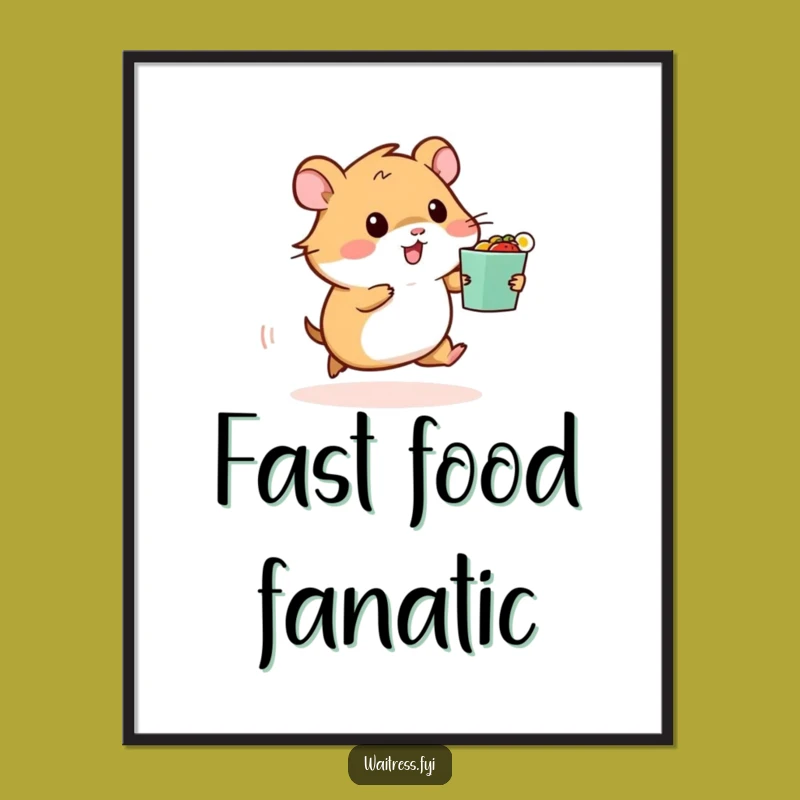 Funny Hamster Food Order Poster: Hilarious Art for Your Kitchen