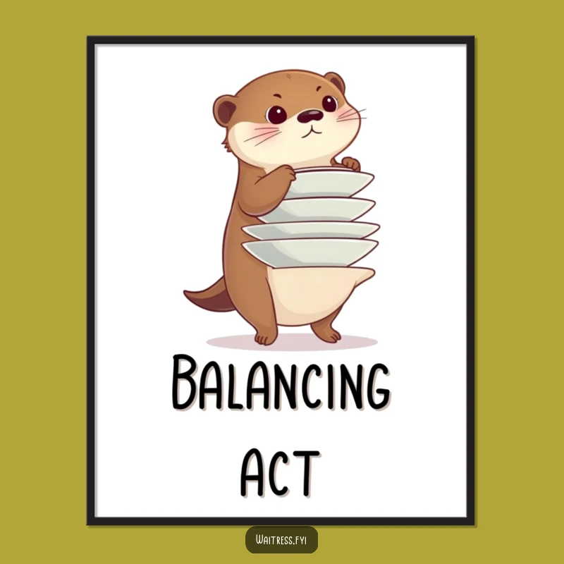 Funny Otter Dexterity Poster: Decorate with Focused Skill and Humor