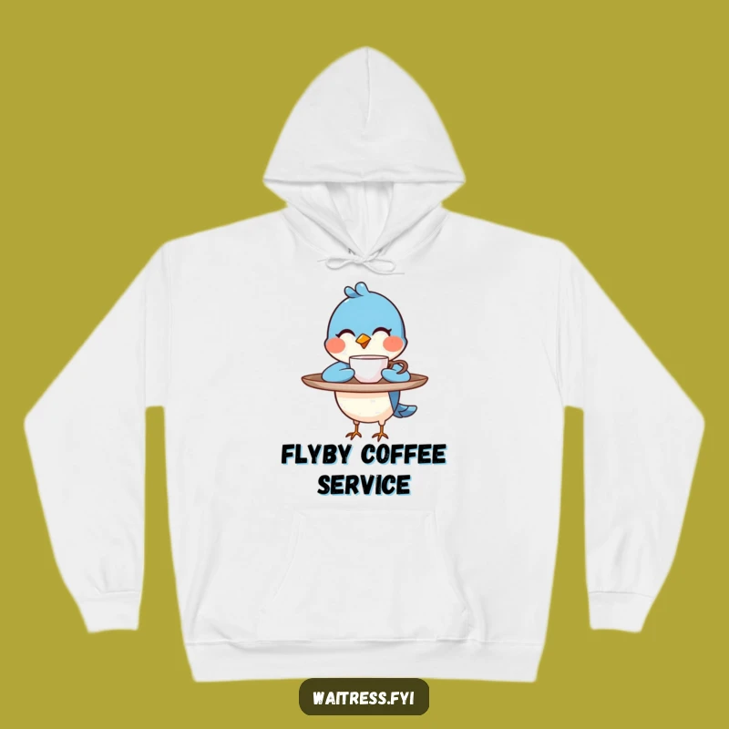 Cozy Funny Blue Bird Barista Hoodie: Warm Up With Witty, Coffee-Inspired Comfort