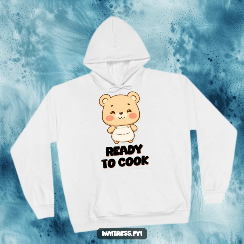 Funny Bear Hoodie: Comfortable hoodie with a smiling bear in an apron, representing warmth and cooking, an ideal funny gift.