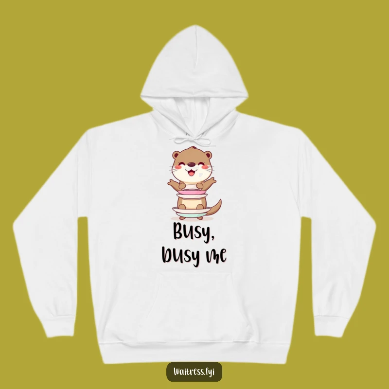 Funny Otter Warm Hoodie - Cozy Balancing Character, Perfect Gift