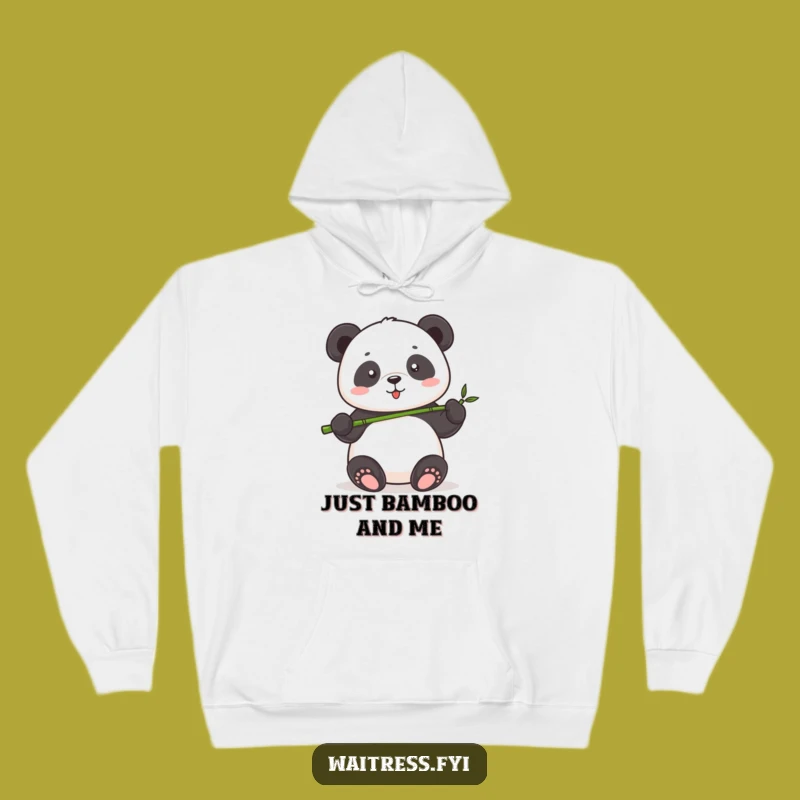 Funny Panda Serving Hoodie: Cozy & Cute Bamboo Fan, Perfect Gift