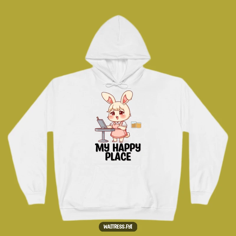 Cozy Funny Bunny Hoodie: Warmth with Cheerful Waitress Service