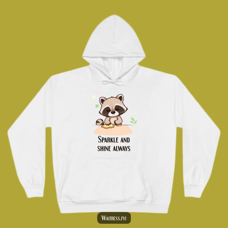Funny Kawaii Raccoon Cleaning Hoodie: Cozy & Tidy Funny Gift