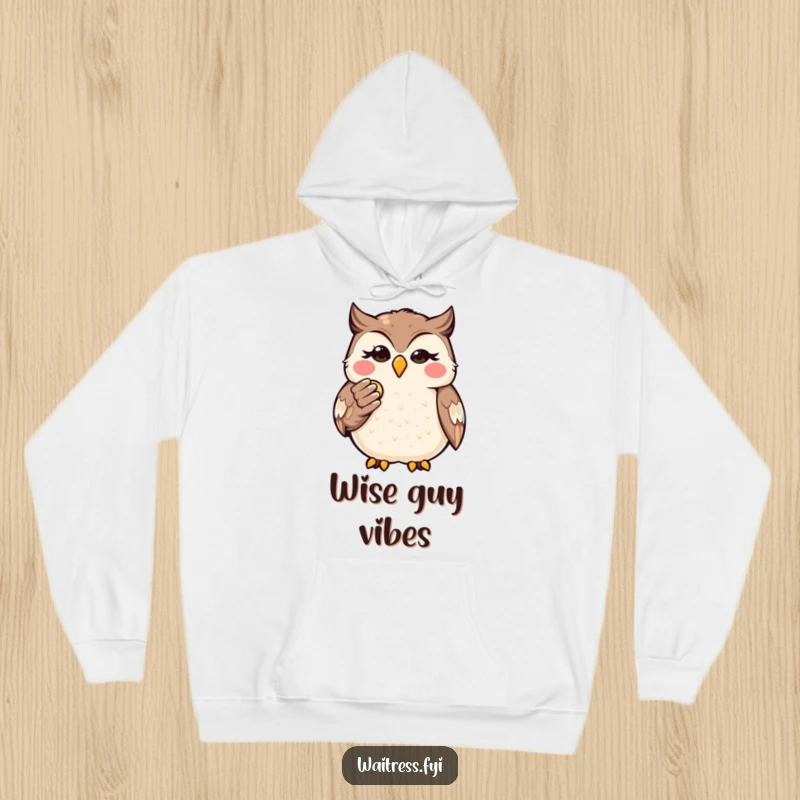 Funny Kawaii Owl Budget Hoodie: Warm hoodie with a wise owl presenting a bill, offering comfort and humorous financial advice.