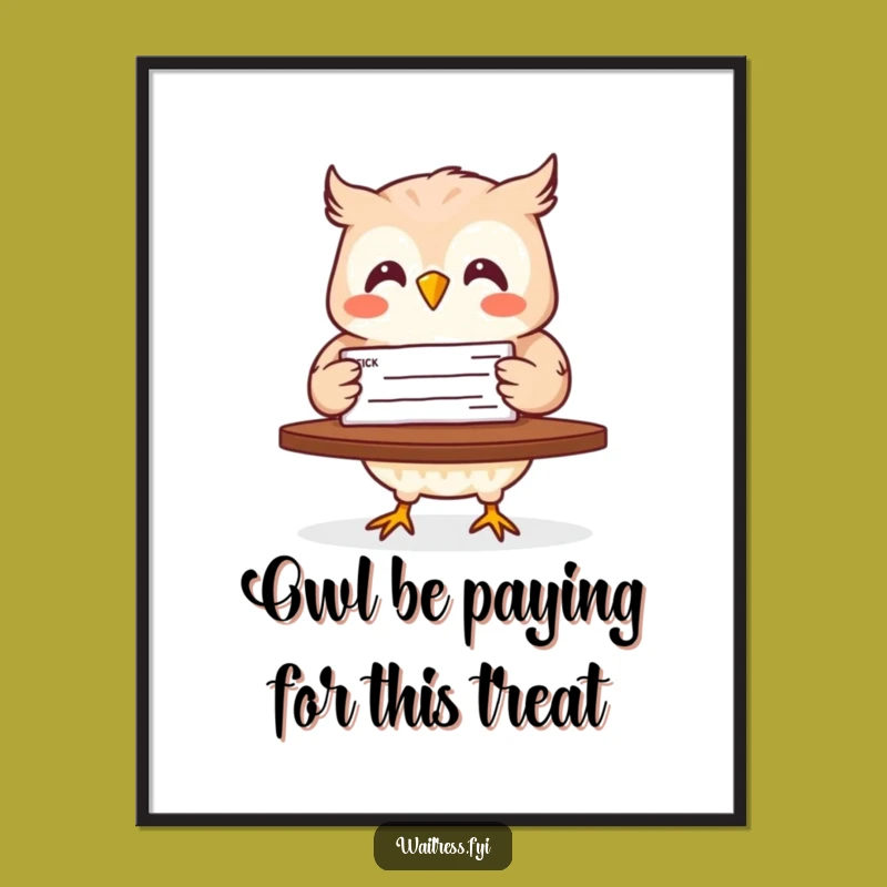 Funny Free Printable Wall Art: Owl Delivering Check Downloadable Art