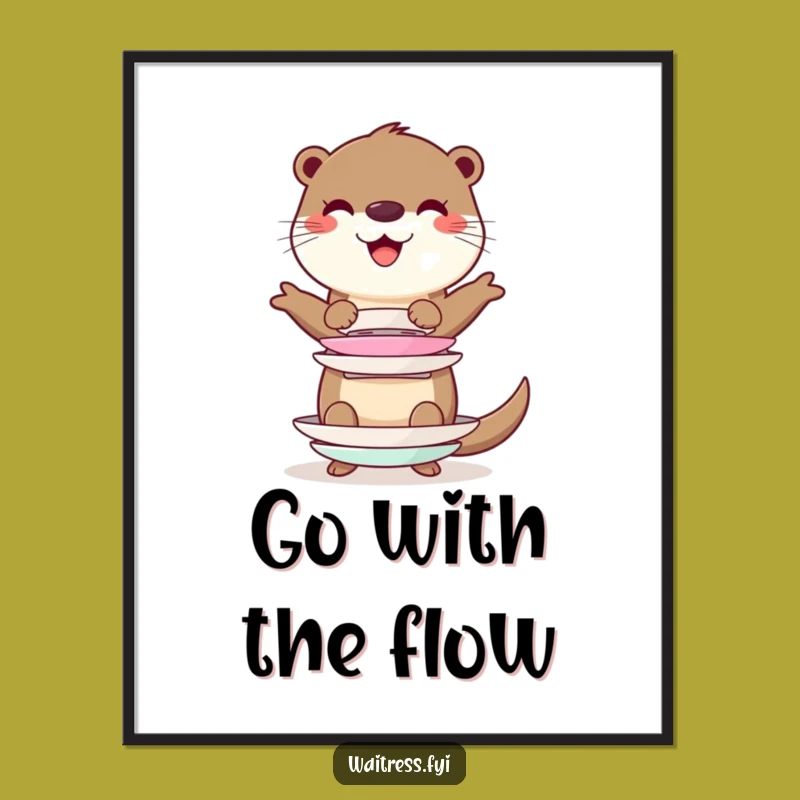 Free Printable Wall Art: Funny Otter Balancing Act Decor, Downloadable Art