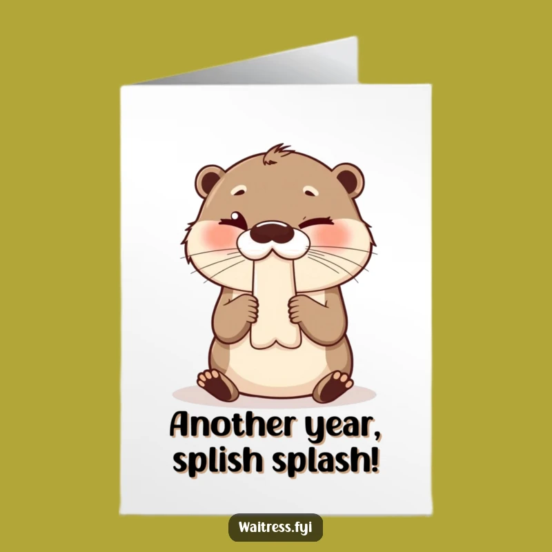 Free Printable Birthday Card: Giggling Otter's Funny Bill Downloadable Gift