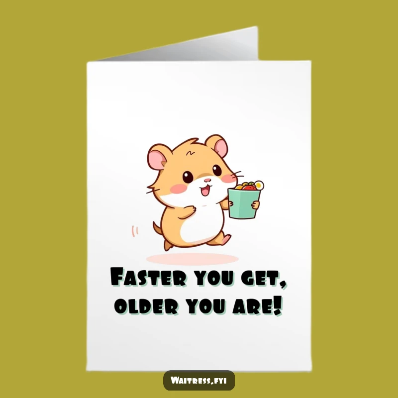 Free Printable Birthday Card: Hamster Food Delivery Funny DIY Gift