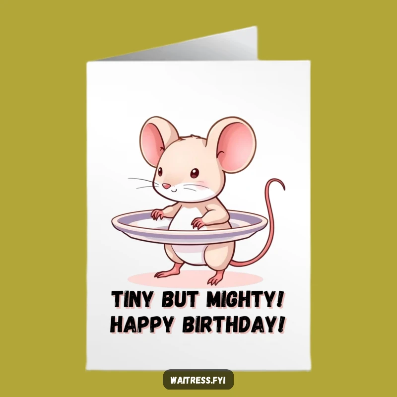 Free Printable Birthday Card: Funny Mouse Server Balancing Act DIY Gift