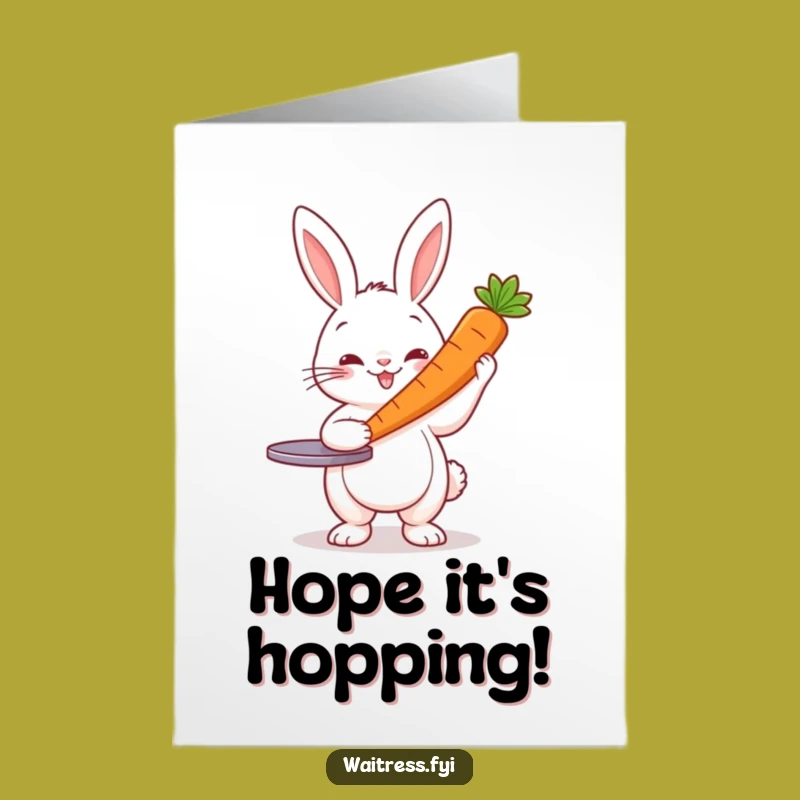 Free Printable Rabbit Birthday Card - Funny Downloadable Greeting for Carrot Lovers