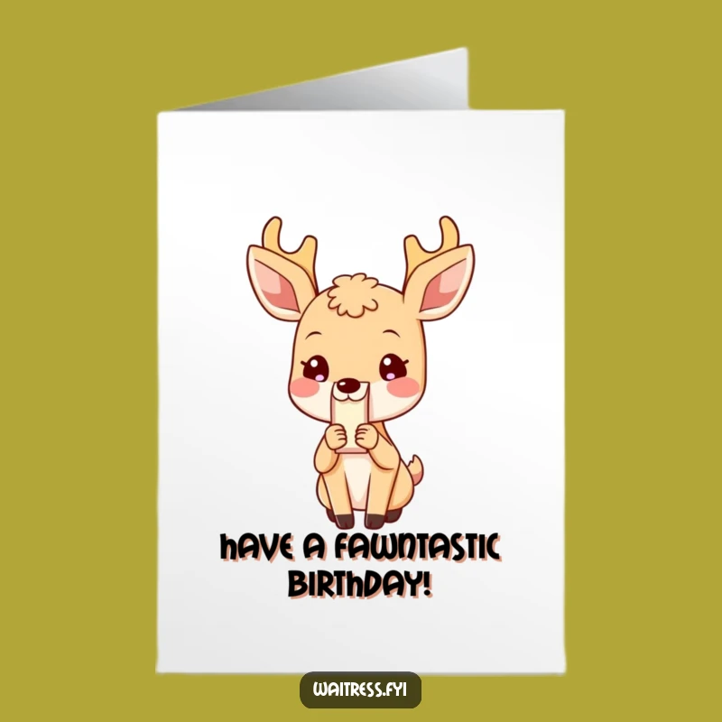 Free Printable Birthday Card: Blushing Deer Bill, Funny Card Downloadable Gift