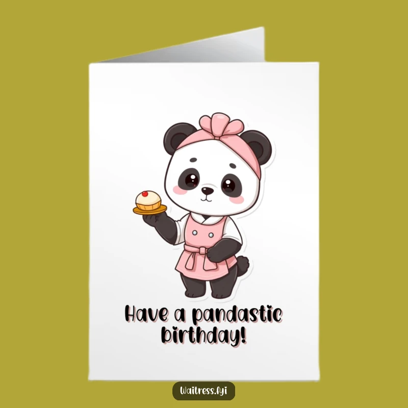 Free Printable Funny Panda Waitress Birthday Card: Sweet Treats for You! - DIY Printable