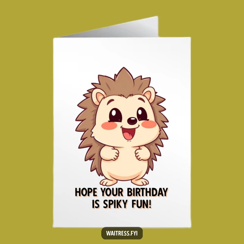 Free Printable Birthday Card: Hedgehog's Big Menu Greeting, Funny DIY Gift