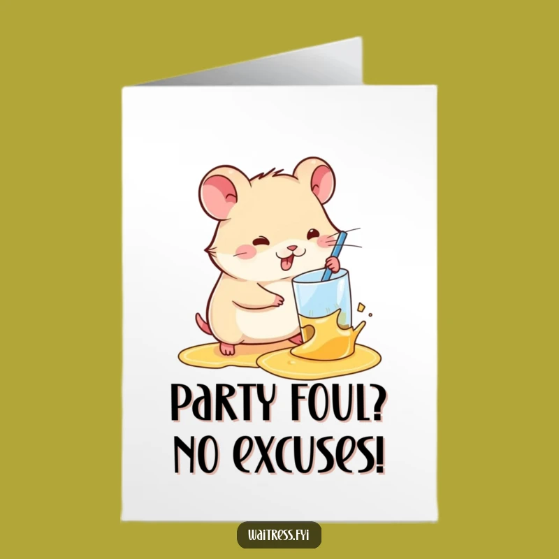 Free Printable Birthday Card: Funny Hamster Spill Cleanup! A Hilarious Downloadable Gift.