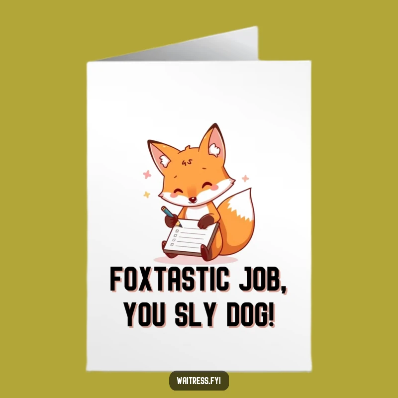 Free Printable Congrats Card: Fox's Speedy Notes, Humorous Downloadable for Achievements