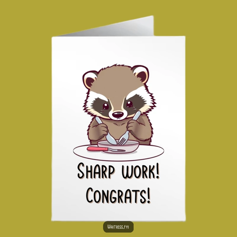 Free Printable Congrats Card: Funny Badger's Perfect Celebration Setup! Downloadable Gift.