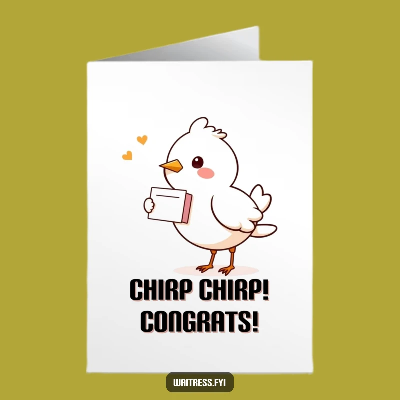 Free Printable Congrats Card: Funny Bird Messenger of Success! Downloadable Gift.