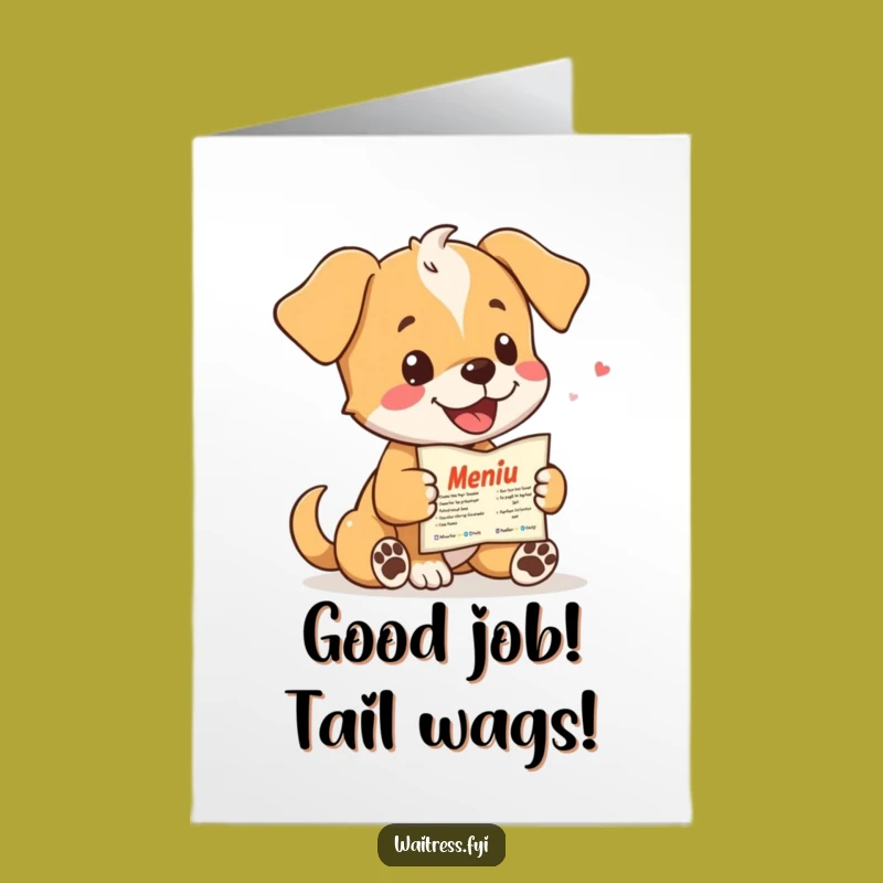 Free Printable Congrats Card: Funny Puppy Server's Joyful DIY Gift for Winners