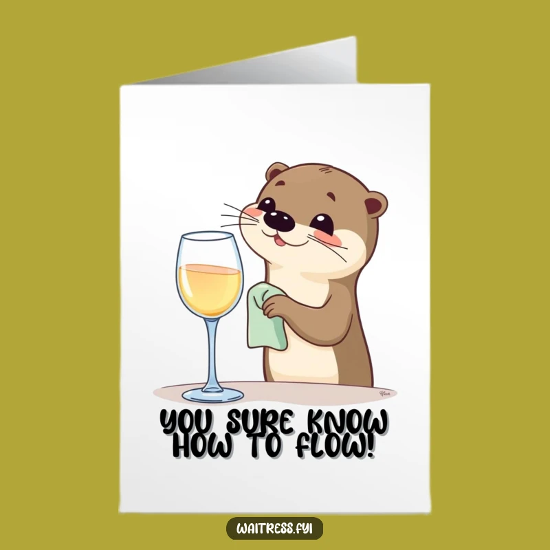 Free Printable Congrats Card: Otter Wine Glass Toast Downloadable