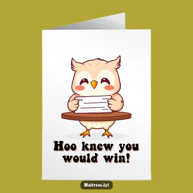 Free Printable Congrats Card: Owl Delivers Big Check Funny DIY