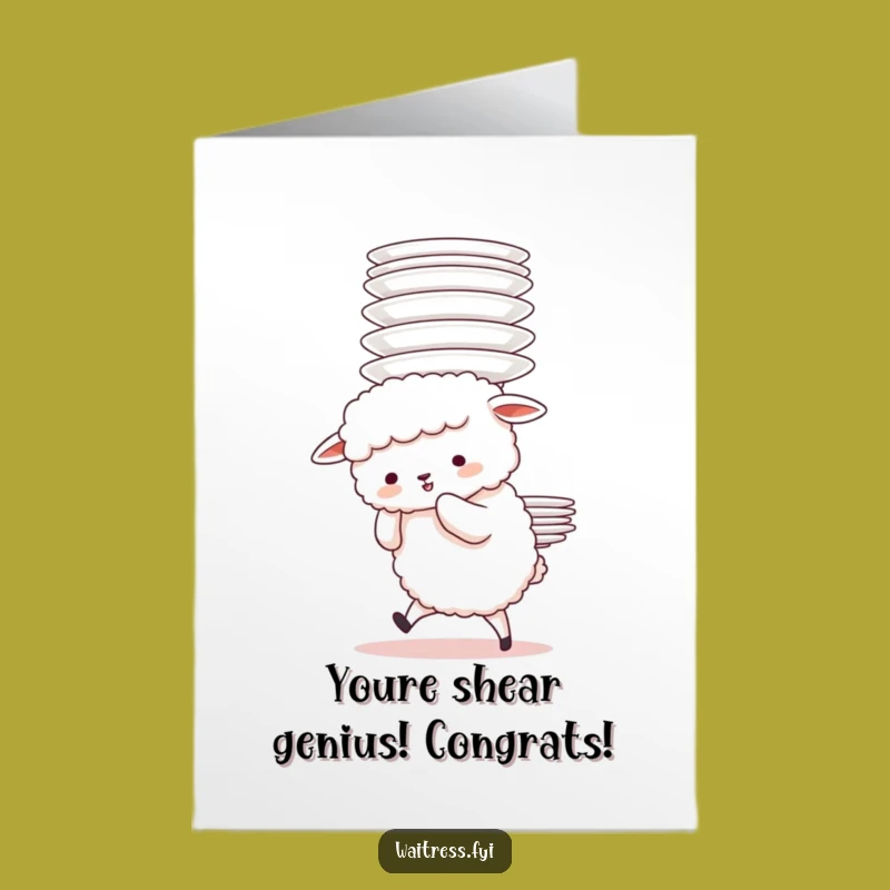 Free Printable Congrats Card: Sheep's Plate Peril, Funny Achievement