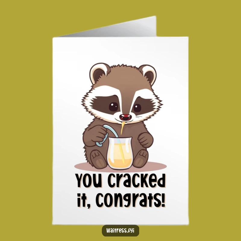 Free Printable Congratulations Card: Brave Badger Toast, Funny Downloadable Celebration