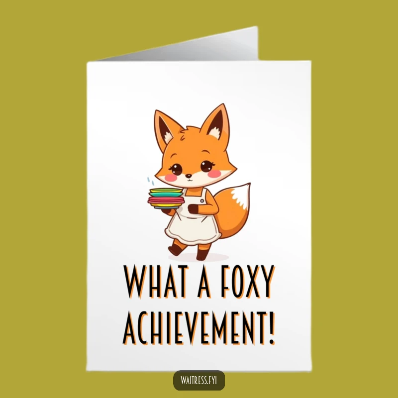Free Printable Orange Fox Congrats Card: Hilarious Chef Greeting for Success