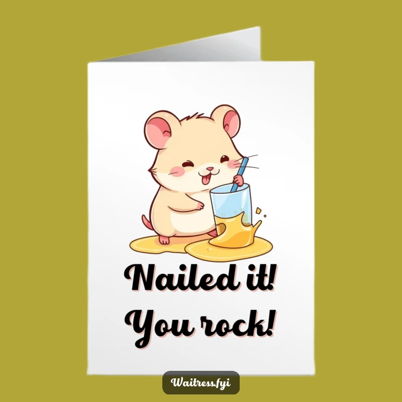 Free Printable Congrats Card: Funny Hamster Spill Master! A Downloadable Gift.