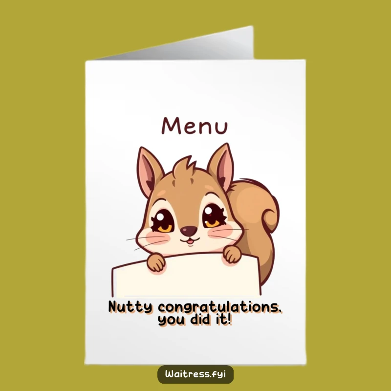 Free Printable Congratulations Card: Surprised Squirrel Menu Design, Funny Downloadable