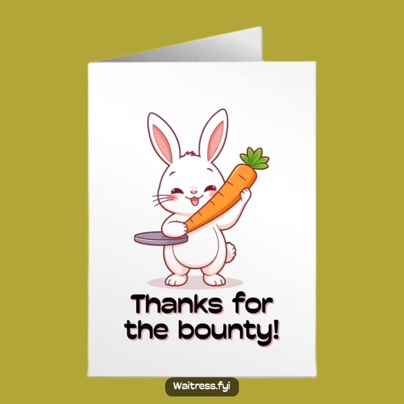 Free Printable Rabbit Thank You Card - Funny Downloadable Gesture of Gratitude