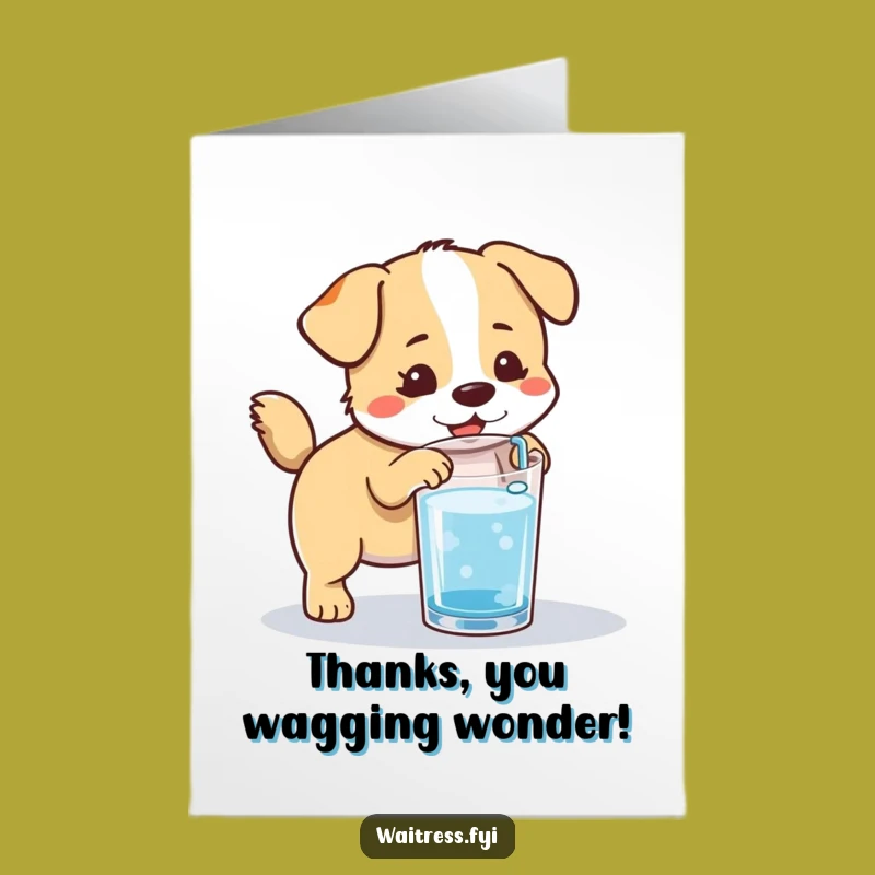 Free Printable Thank You Card: Dog's Hydrated Gratitude!