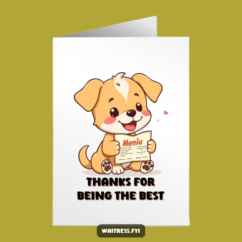 Free Printable Thank You Card: Funny Puppy Server's Grateful DIY Gift
