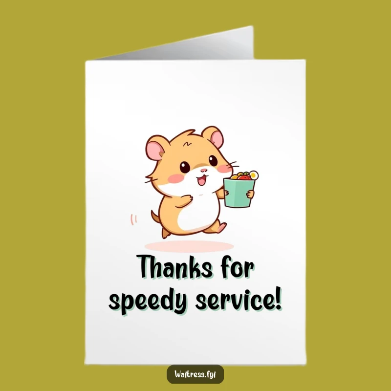 Free Printable Thank You Card: Hamster Food Rush Funny DIY Gift