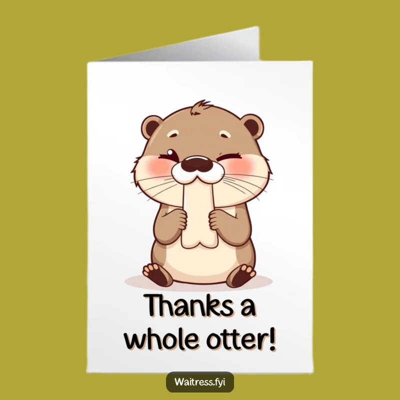 Free Printable Thank You Card: Otter's Giggling Bill Appreciation Downloadable Gift