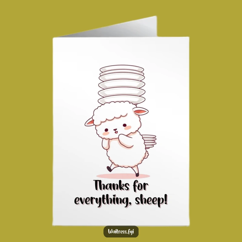 Free Printable Thank You Card: Sheep's Plate Plight, Funny Gratitude